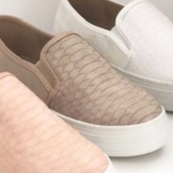 TAUPE | Snakeskin Flatform Slip On Sneakers - Picture 4 of 8